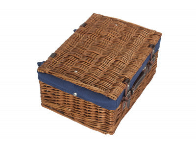 16" Double Steamed Hamper with Navy Blue Lining