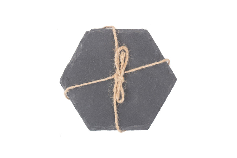 Hexagonal Slate Coaster Set 4