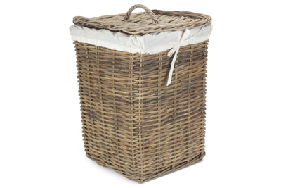 Square Rattan Laundry Hamper Basket Front