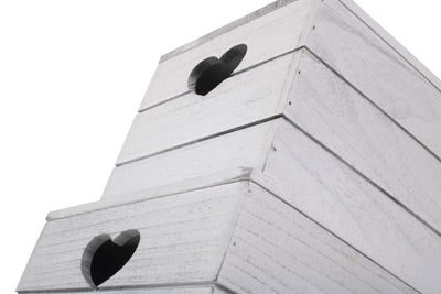 Vintage Heart Cut-Out Crate Lidded Stacked Detail