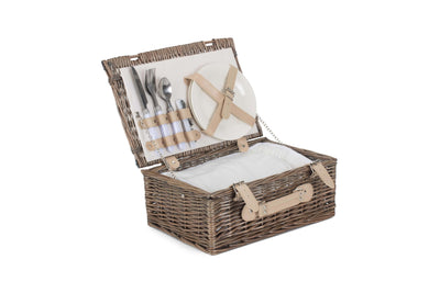 14" Fitted Wicker Picnic Hamper Lined