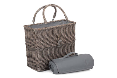 Grey Chiller Basket with Blanket Blanket Loose