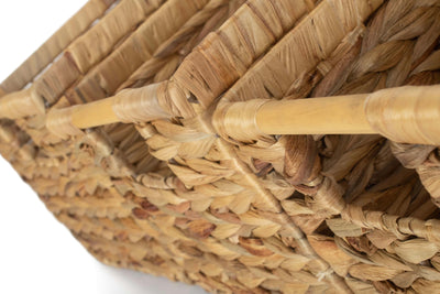 Nordic Water Hyacinth Storage Basket Handle Detail