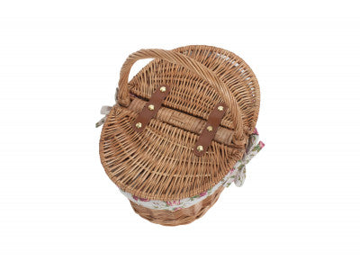 Childs Light Steamed Finish Oval Picnic Basket with Lining