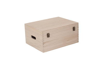 16" Unvarnished Wooden Box Front Side