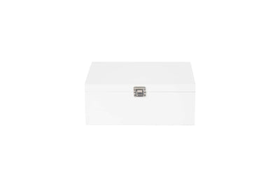 14" White Wooden Box Closed