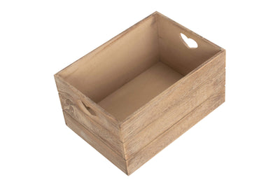 Large Unlidded Oak Effect Heart Cut-Out Box