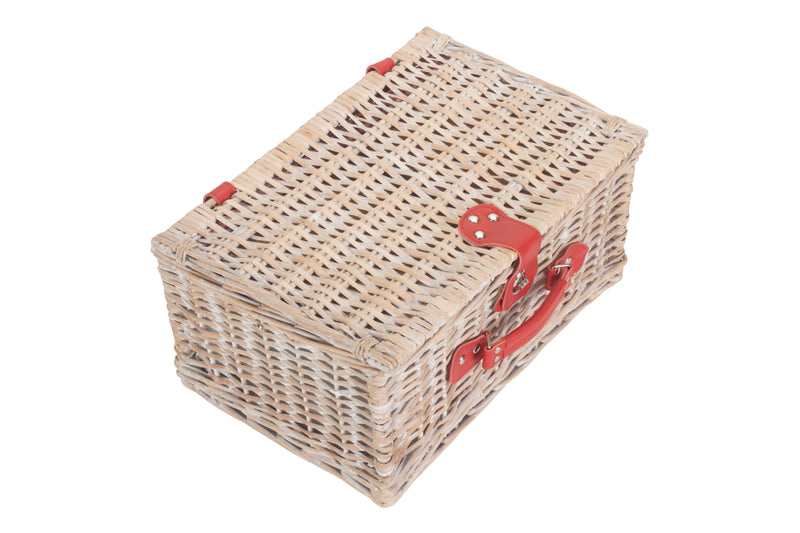 Gingham 2 Person Fitted Hamper Top Closed