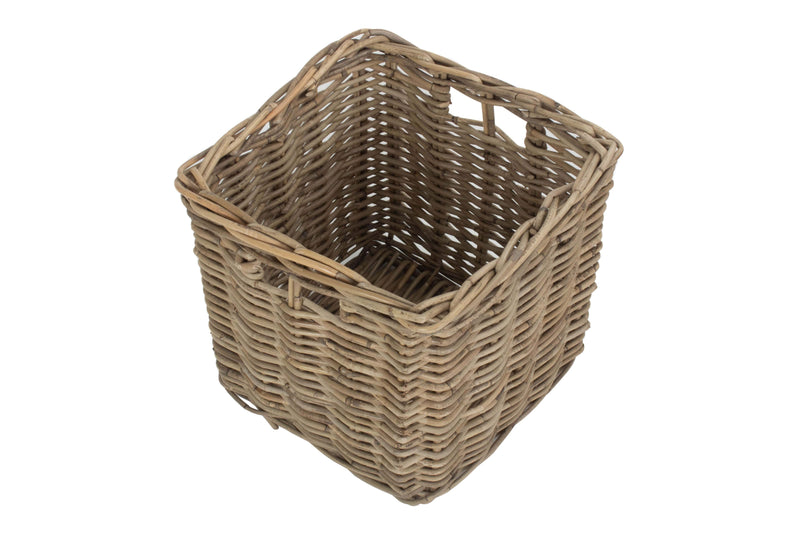 Square Rattan Storage Basket Top View