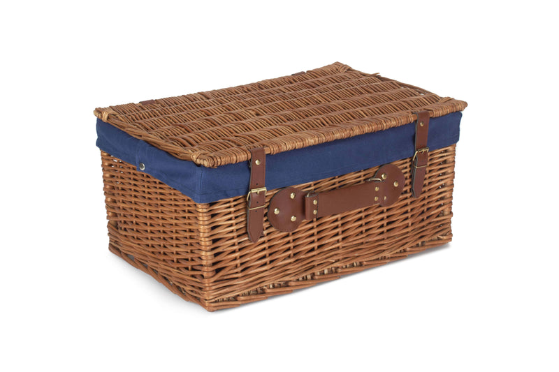 Light Steamed Hamper Large Blue Closed