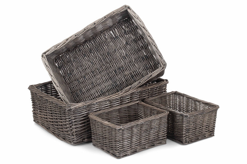 Antique Wash Wicker Tray