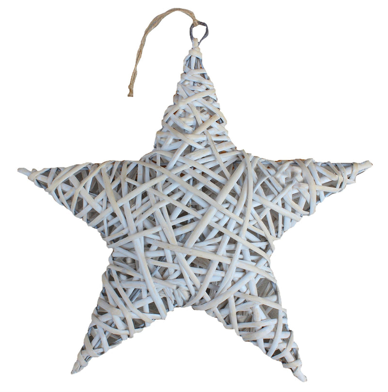 White Wash Wicker Star