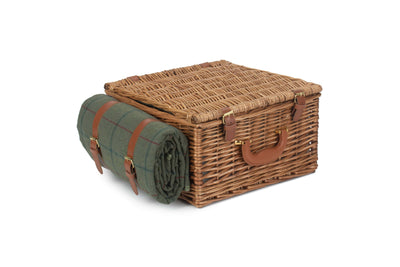 Deluxe Fitted Wicker Hamper Small Tweed Side