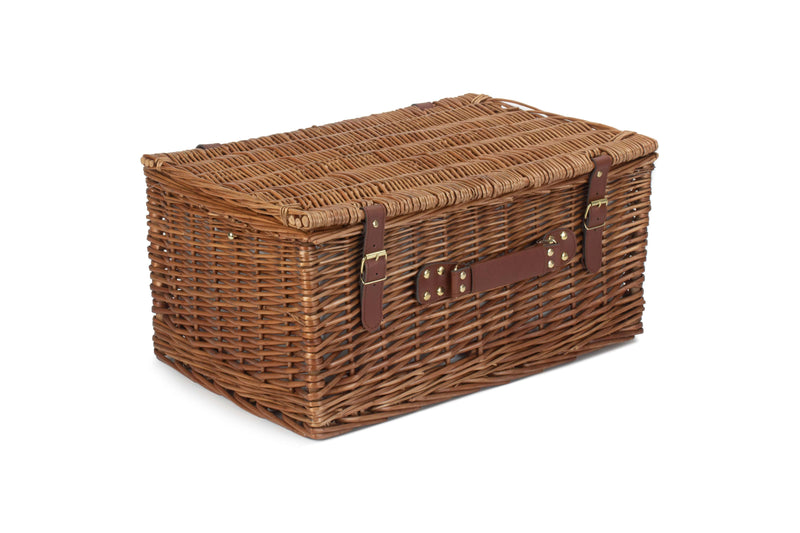 6 Person Green Tweed Classic Picnic Hamper Closed