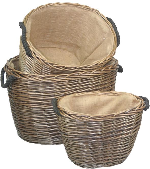 Oval Wicker Log Basket