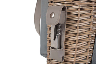 Single Bottle & 2 Champagne Glass Carrier With Shoulder Strap Opener Detail