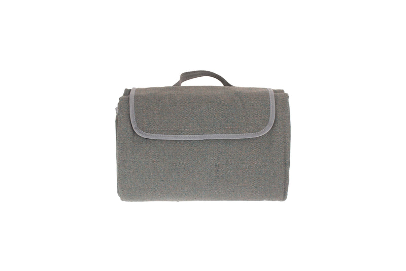 Grey Tweed Fitted Picnic Hamper Blanket Front