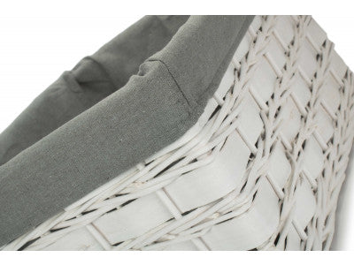 White Scandi Storage Baskets with Grey Sage Lining