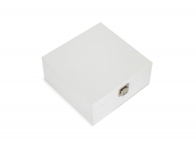 9" Square White Wooden Box