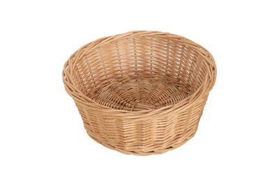 24Cm Round Buff Willow Tapered Tray