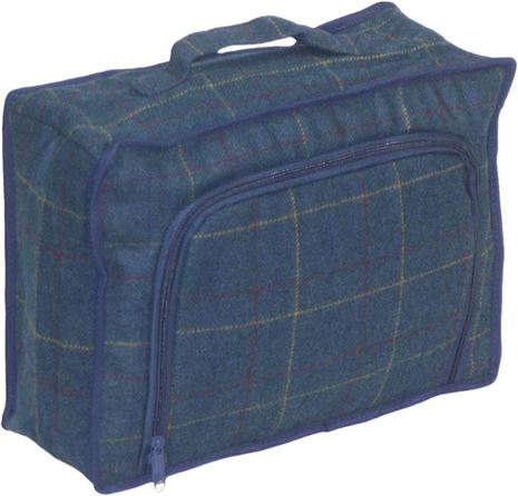 Blue Tweed Cooler Bag Side