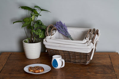 Antique Wash Handled Storage Solution With Pastry and Lavender