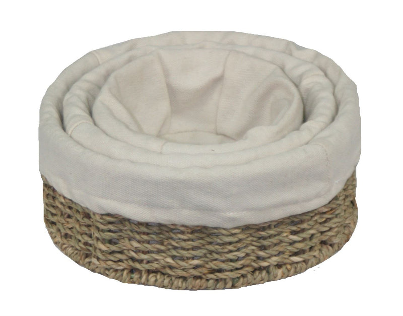 Round Seagrass Small Tray Set