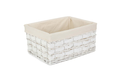 White Scandi Storage Basket Extra-Large Lined