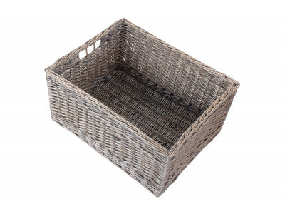 Jumbo Antique Wash Storage Basket - Unlined