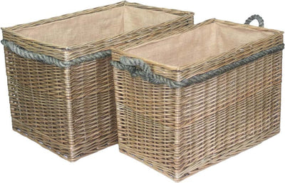 Rectangular Rope Handled Storage Basket