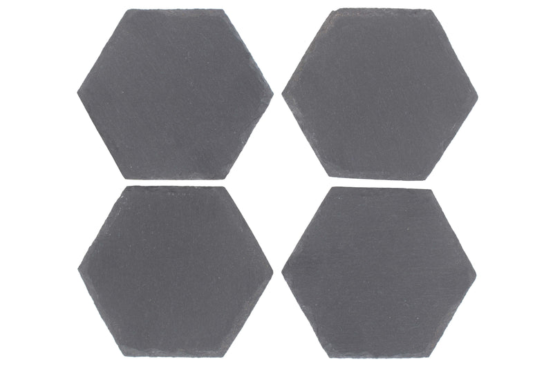 Hexagonal Slate Coaster Set 4