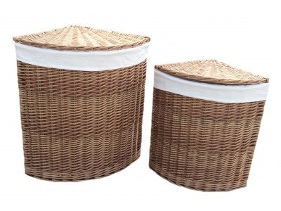 Light Steamed Corner Linen Basket Set 2