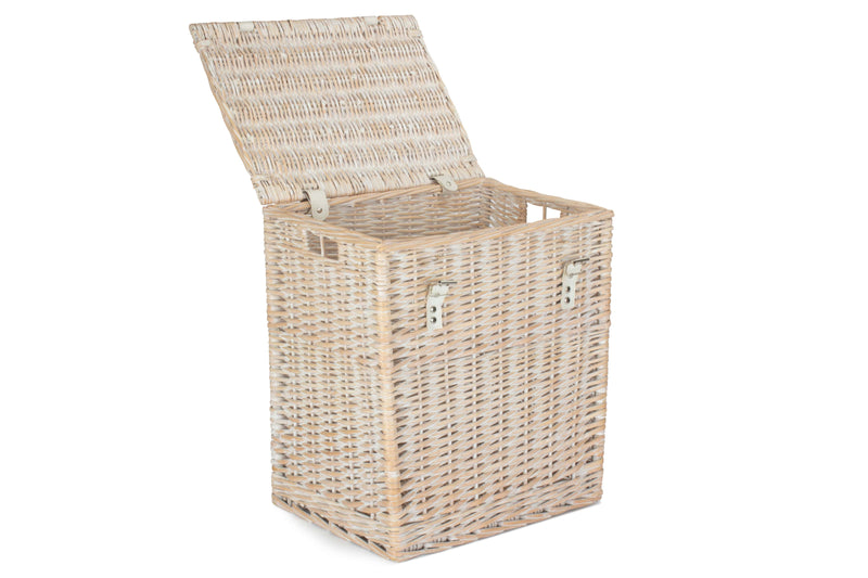 White Wash Vintner Storage Hamper Small Open