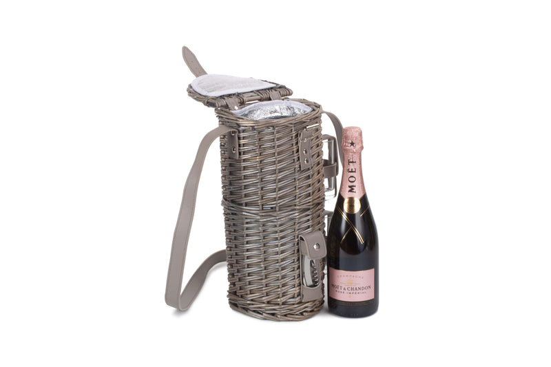 Single Bottle & 2 Cartridge Glass Carrier With Shoulder Strap Example