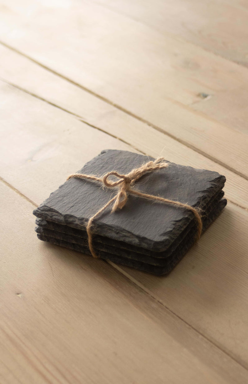 Square Slate Coaster Set 4