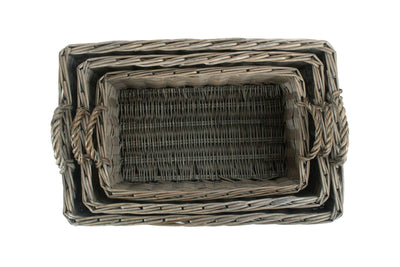 Shallow Antique Wash Storage Basket