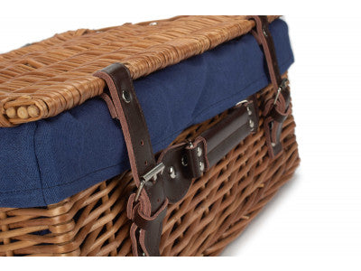 18" Double Steamed Hamper with Navy Blue Lining