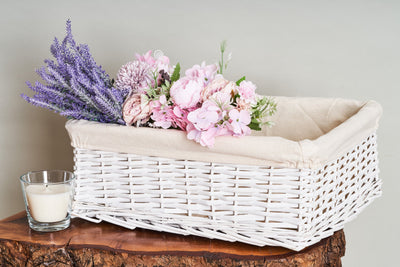 White Wicker Storage Basket