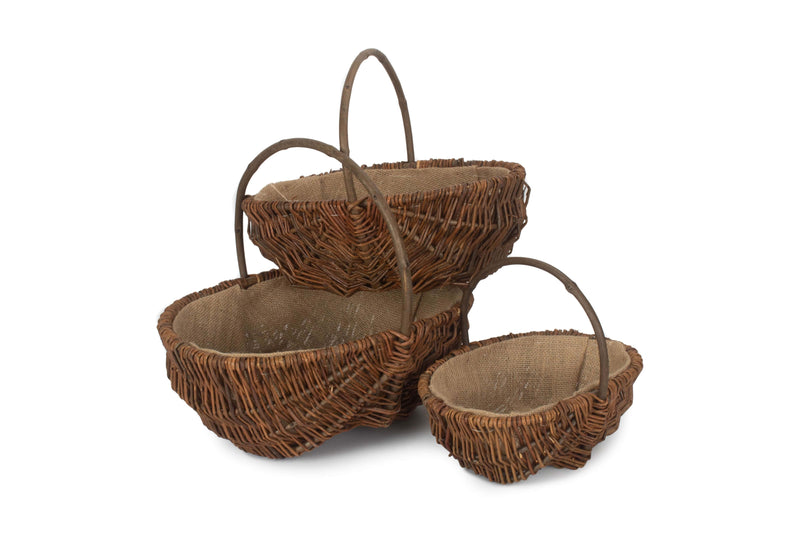 Oval Unpeeled Willow Garden Trug Stacked