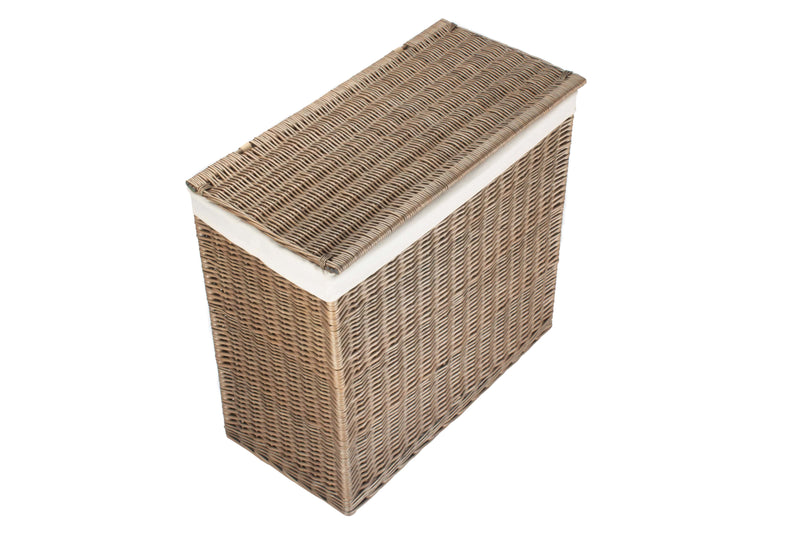 Rectangular Partition Laundry Basket Closed