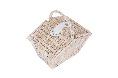 Small Double Lidded Hamper White High View