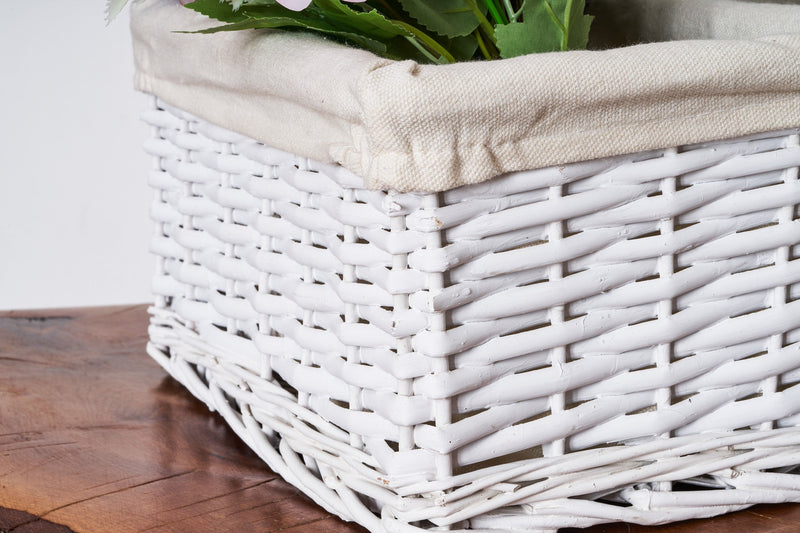 White Wicker Storage Basket