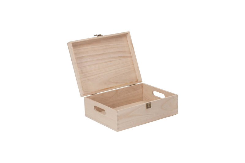 12" Wooden Box Unvarnished Open