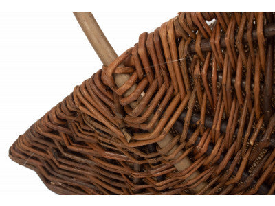 Rectangular Unpeeled Willow Garden Trug With Hessian Lining