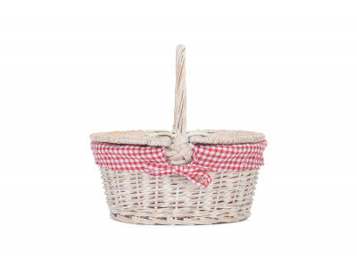 Child's White Wash Lidded Hamper