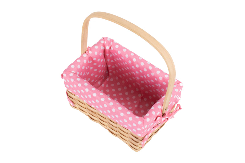 Chipwood Swing Handle Basket Pink Top