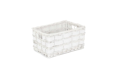 White Scandi Storage Basket Medium Unlined