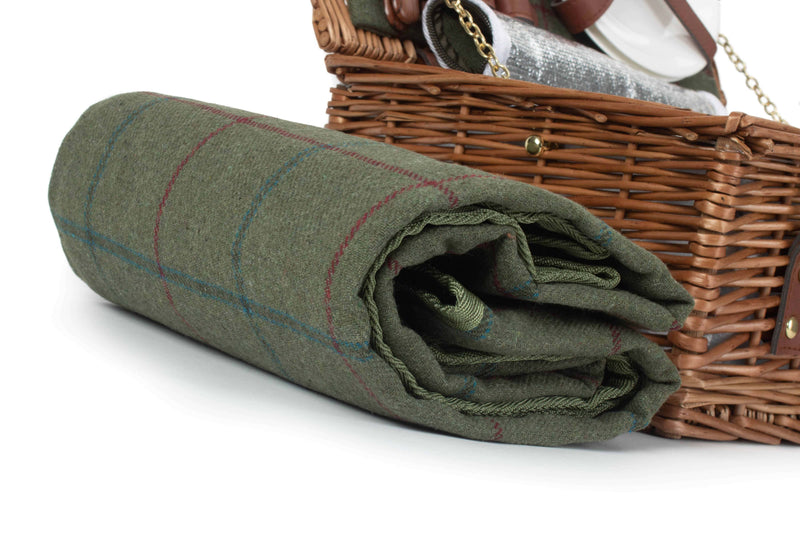 Green Tweed Classic Picnic Hamper Rug Detail