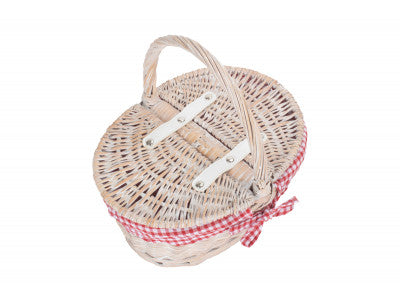 Child's White Wash Lidded Hamper