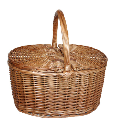 Light Steamed Oval Lidded Hamper Regular Unlined